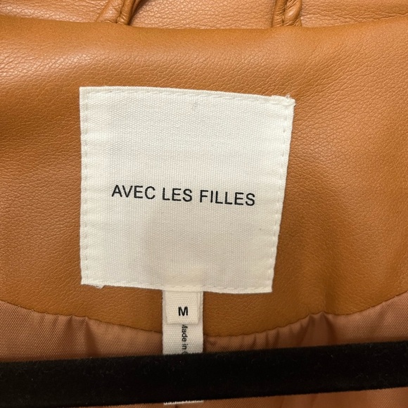 Avec Les Filles Brown Leather Jacket - Picture 4 of 5